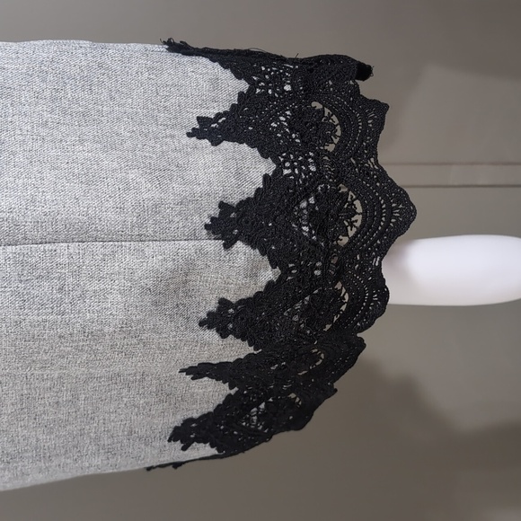 Altar'd State Grey and Black Lace Sheath Dress - Picture 3 of 7
